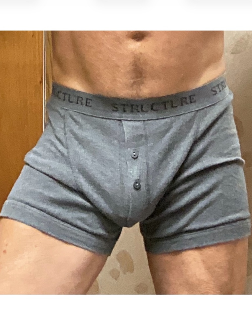 Structure, vintage, gray trunks, medium